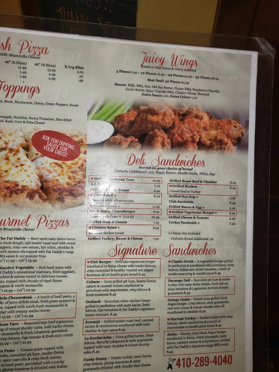 Fat Daddy's Subs Pizza Wings Photo Menu 9