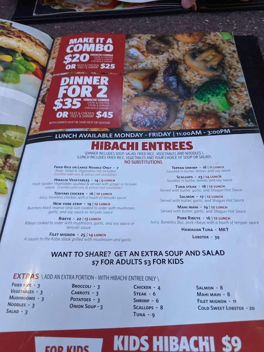 Shogun Bistro Photo Menu 1