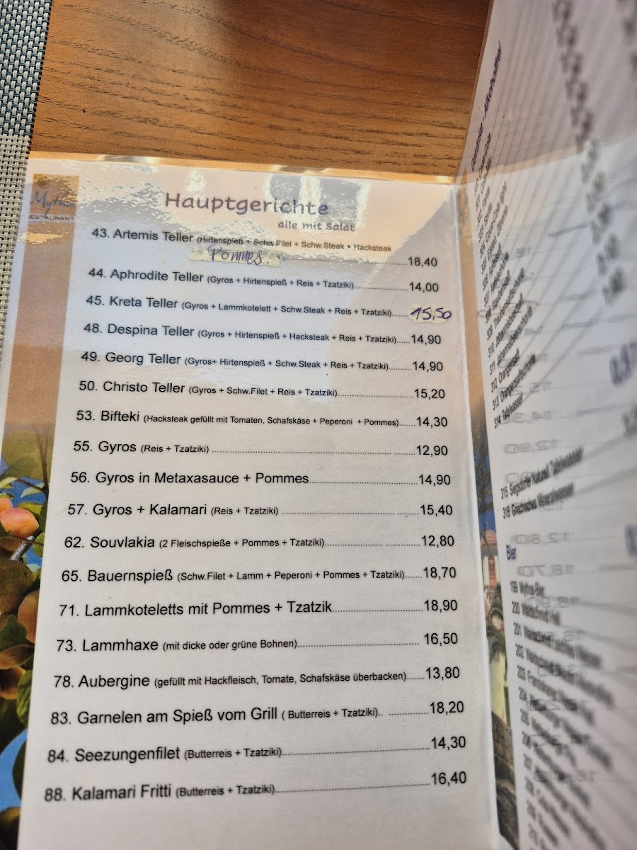 Kolpinghaus 'Griechisches Restaurant Mythos' Photo Menu 1