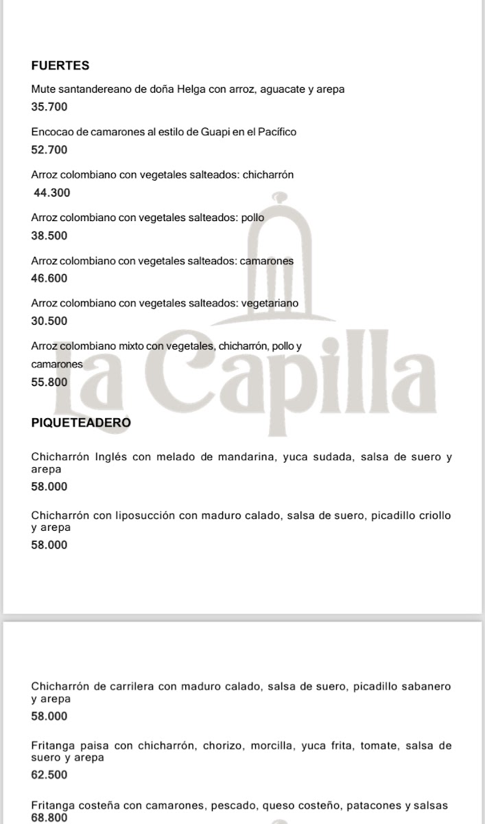 Restaurante La Capilla Photo Menu 8