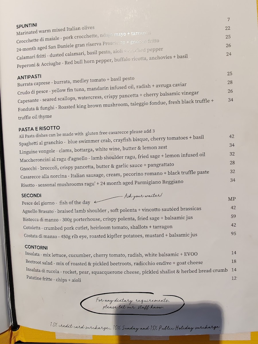 Cinque Terre Chadstone Photo Menu 2