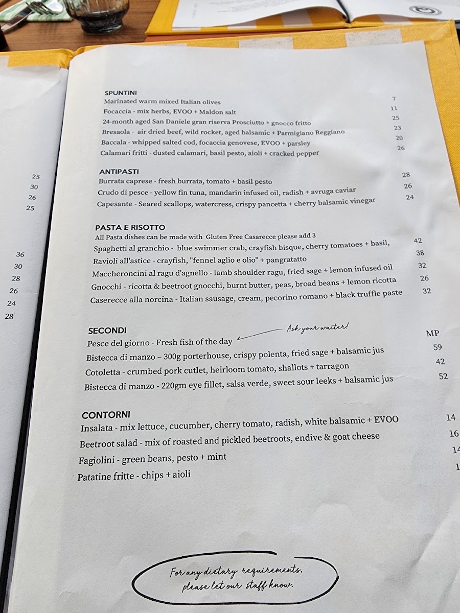 Cinque Terre Chadstone Photo Menu 5