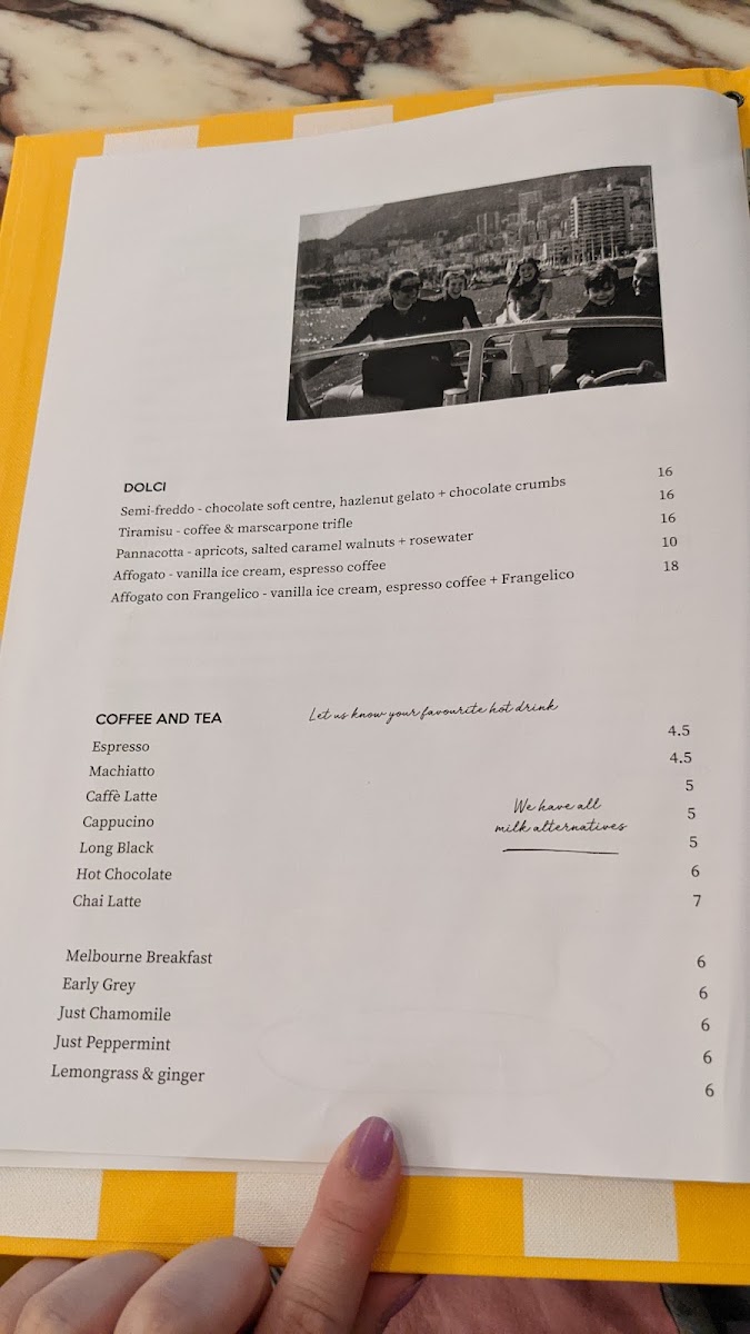Cinque Terre Chadstone Photo Menu 6