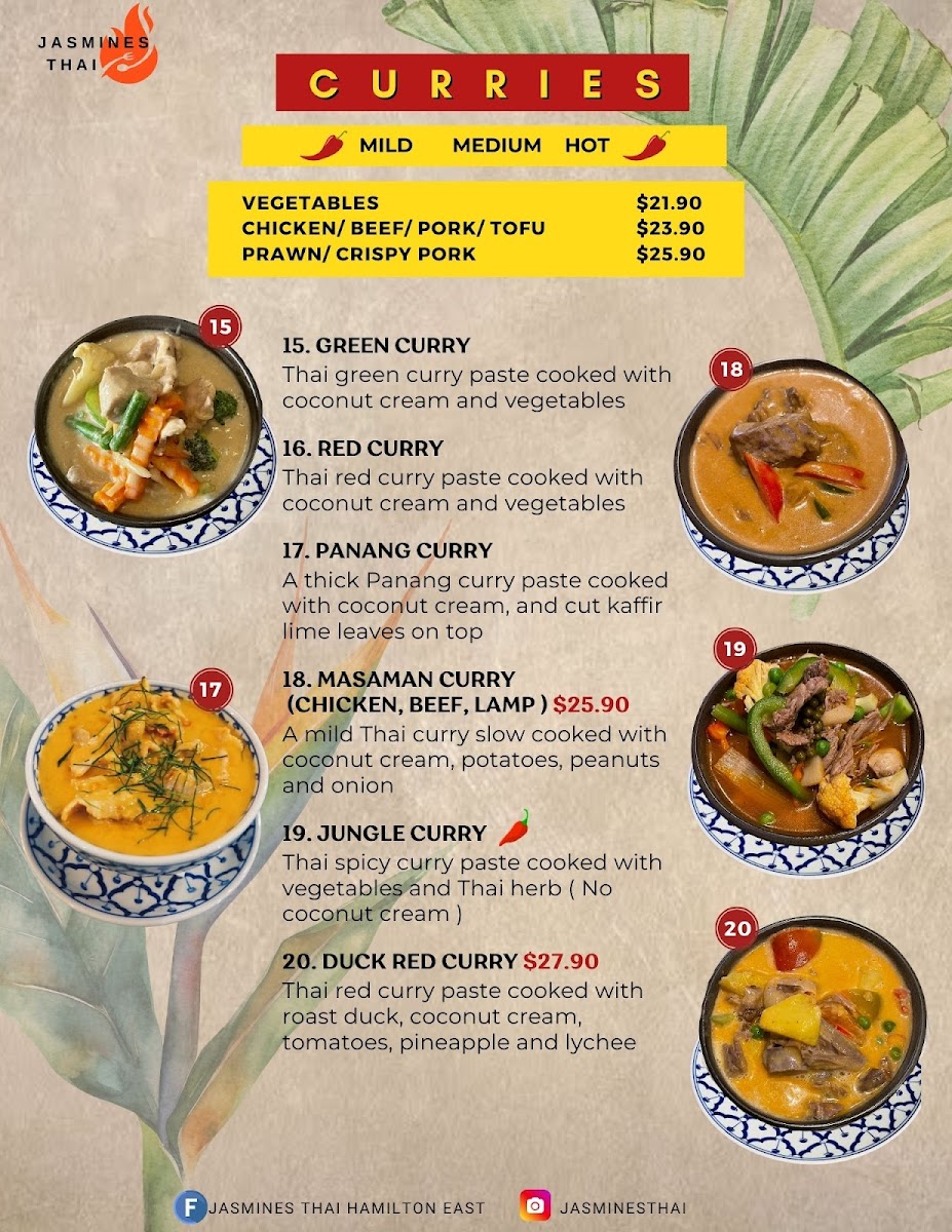 Jasmines Thai Hamilton East Photo Menu 1