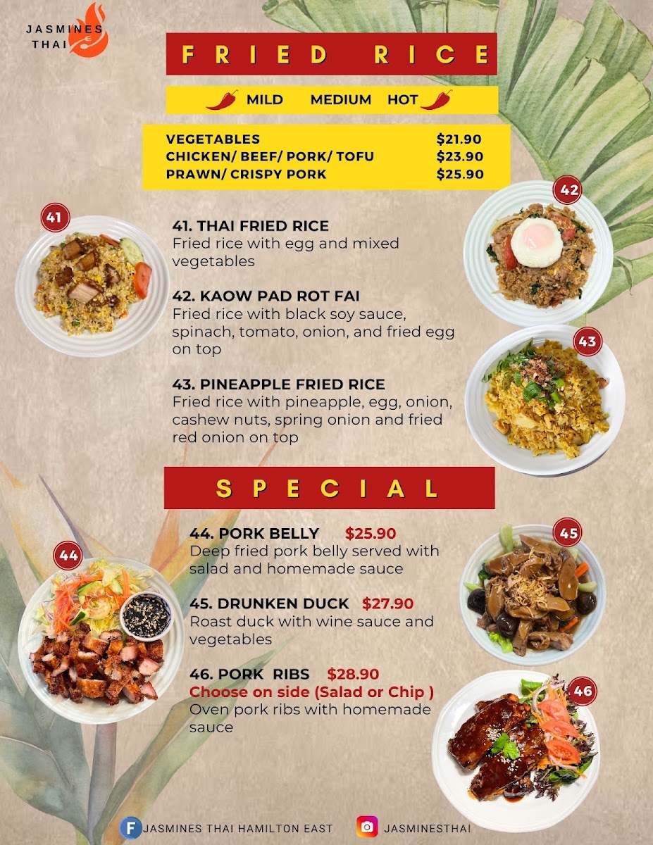 Jasmines Thai Hamilton East Photo Menu 9