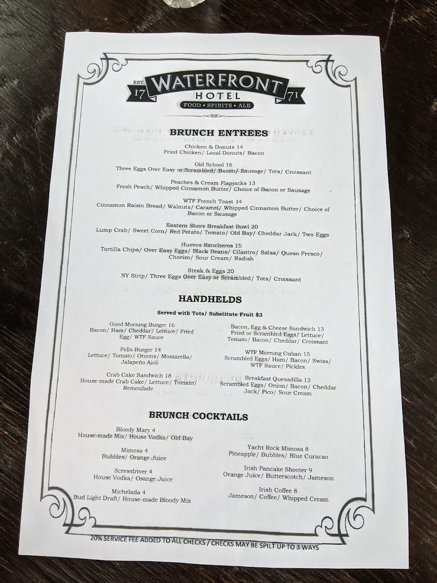 Waterfront Hotel Photo Menu 2