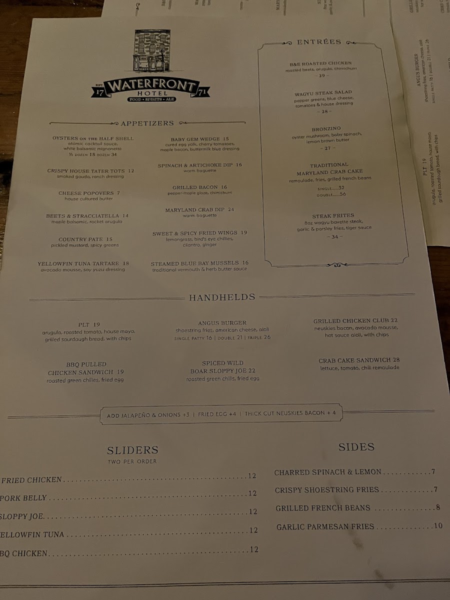 Waterfront Hotel Photo Menu 9