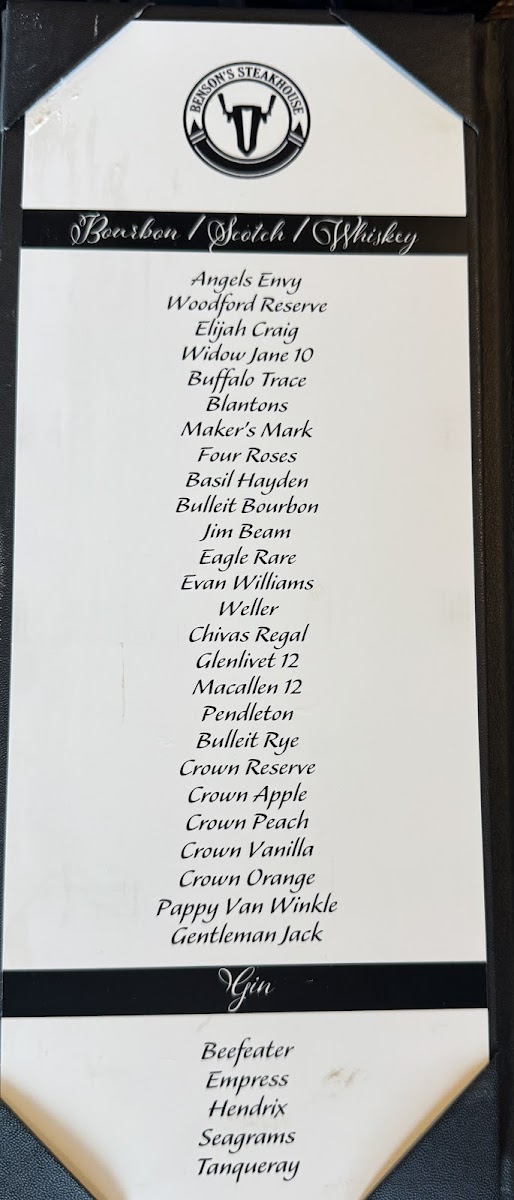 Benson’s Steakhouse Photo Menu 5