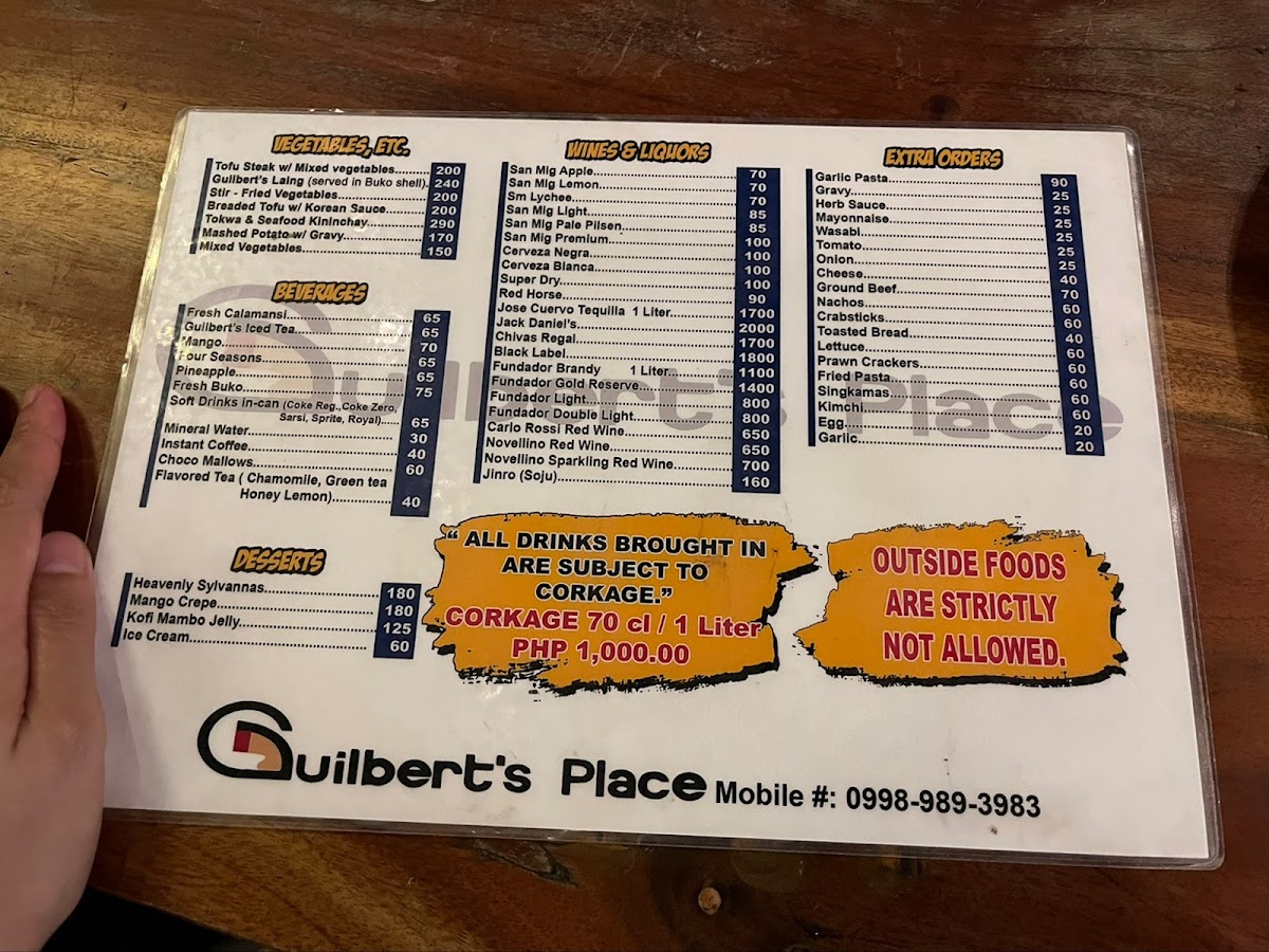 Guilbert's Place Baliuag Photo Menu 3
