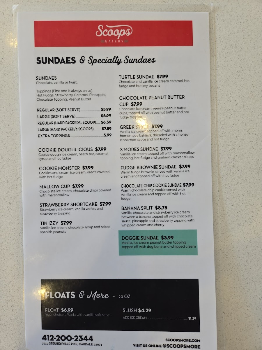 Scoops & More Eatery Photo Menu 1