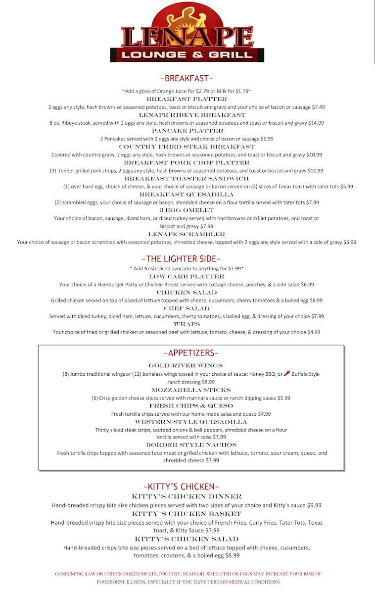 Lenape Lounge & Grill Photo Menu 3
