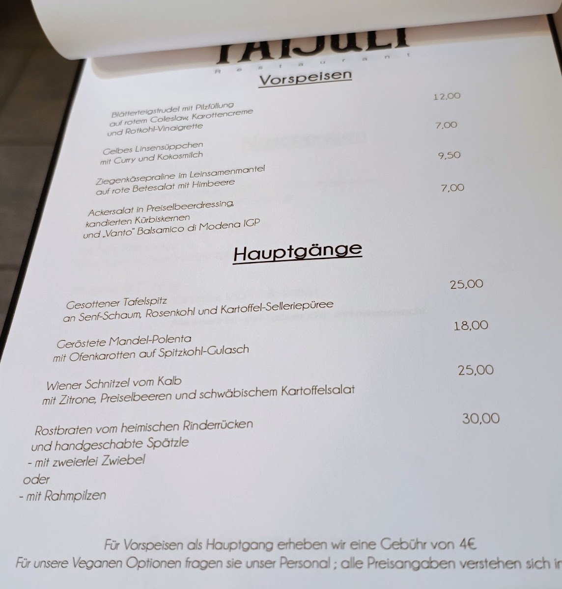 Restaurant PatJuli Photo Menu 3