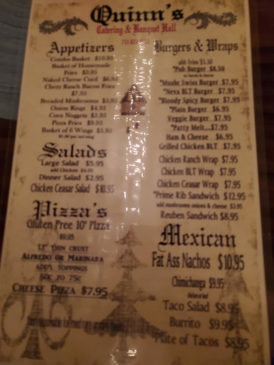 Quinn's Pub Grill Banquet Hall Photo Menu 3