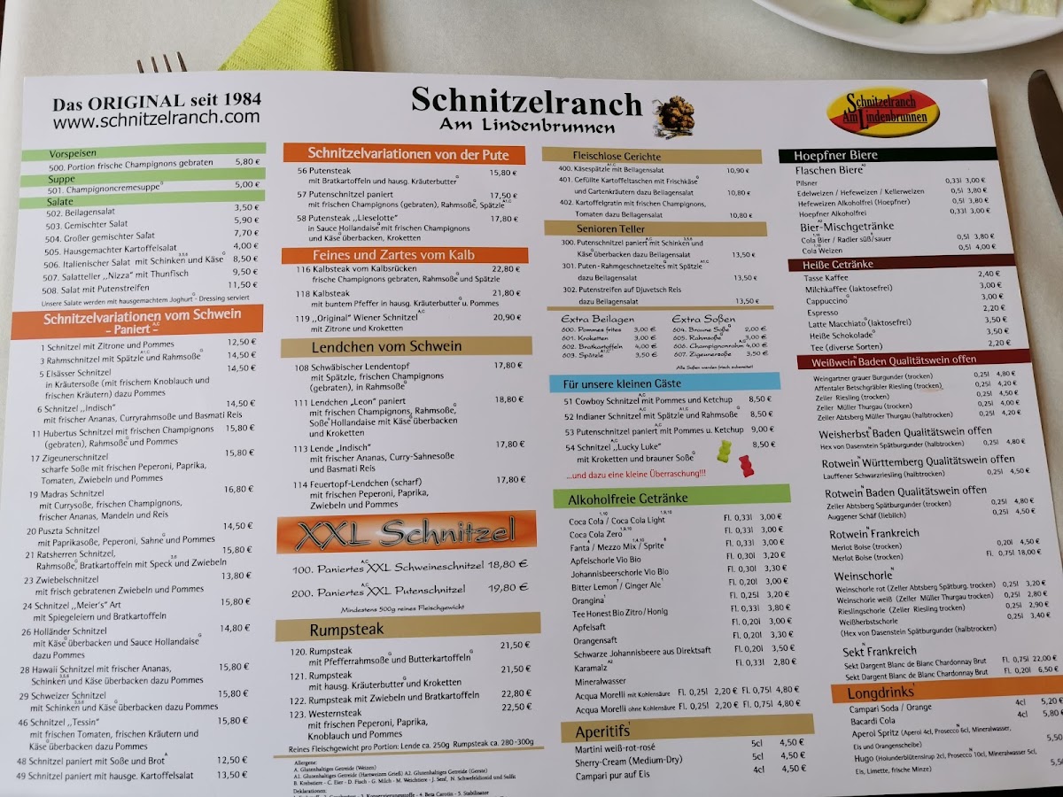 Schnitzelranch Am Lindenbrunnen Photo Menu 1
