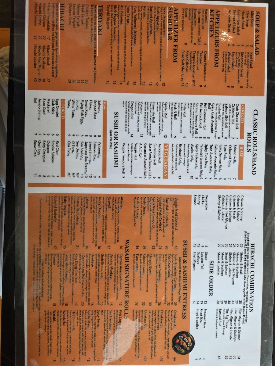 Wasabi Hibachi Sushi Bar Photo Menu 10