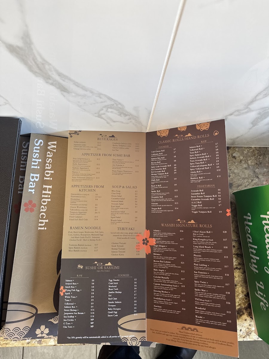 Wasabi Hibachi Sushi Bar Photo Menu 2