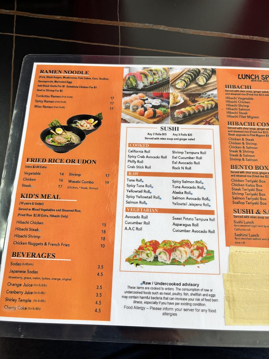 Wasabi Hibachi Sushi Bar Photo Menu 4