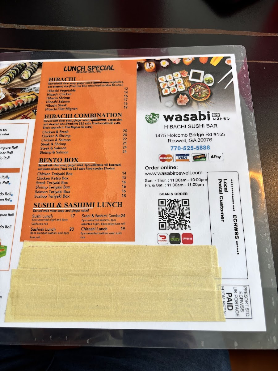 Wasabi Hibachi Sushi Bar Photo Menu 7