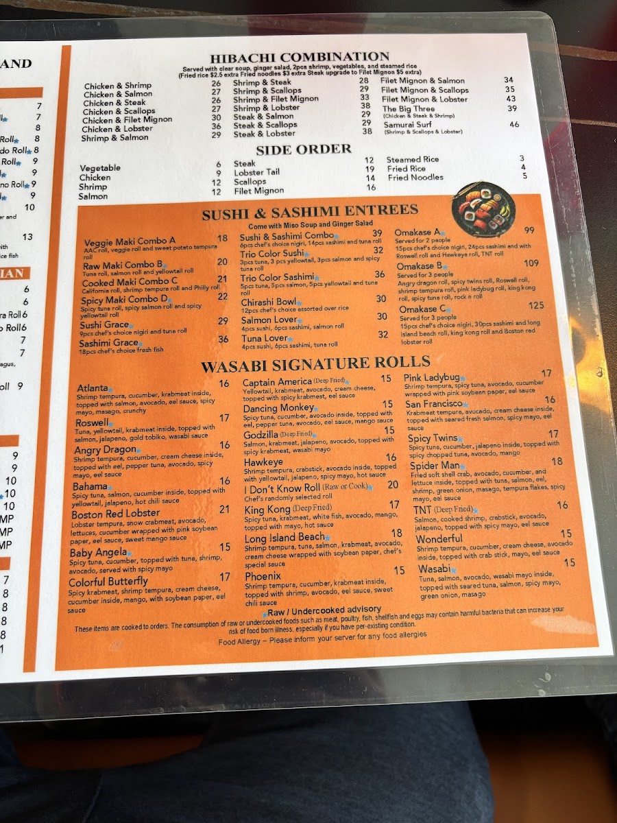 Wasabi Hibachi Sushi Bar Photo Menu 8