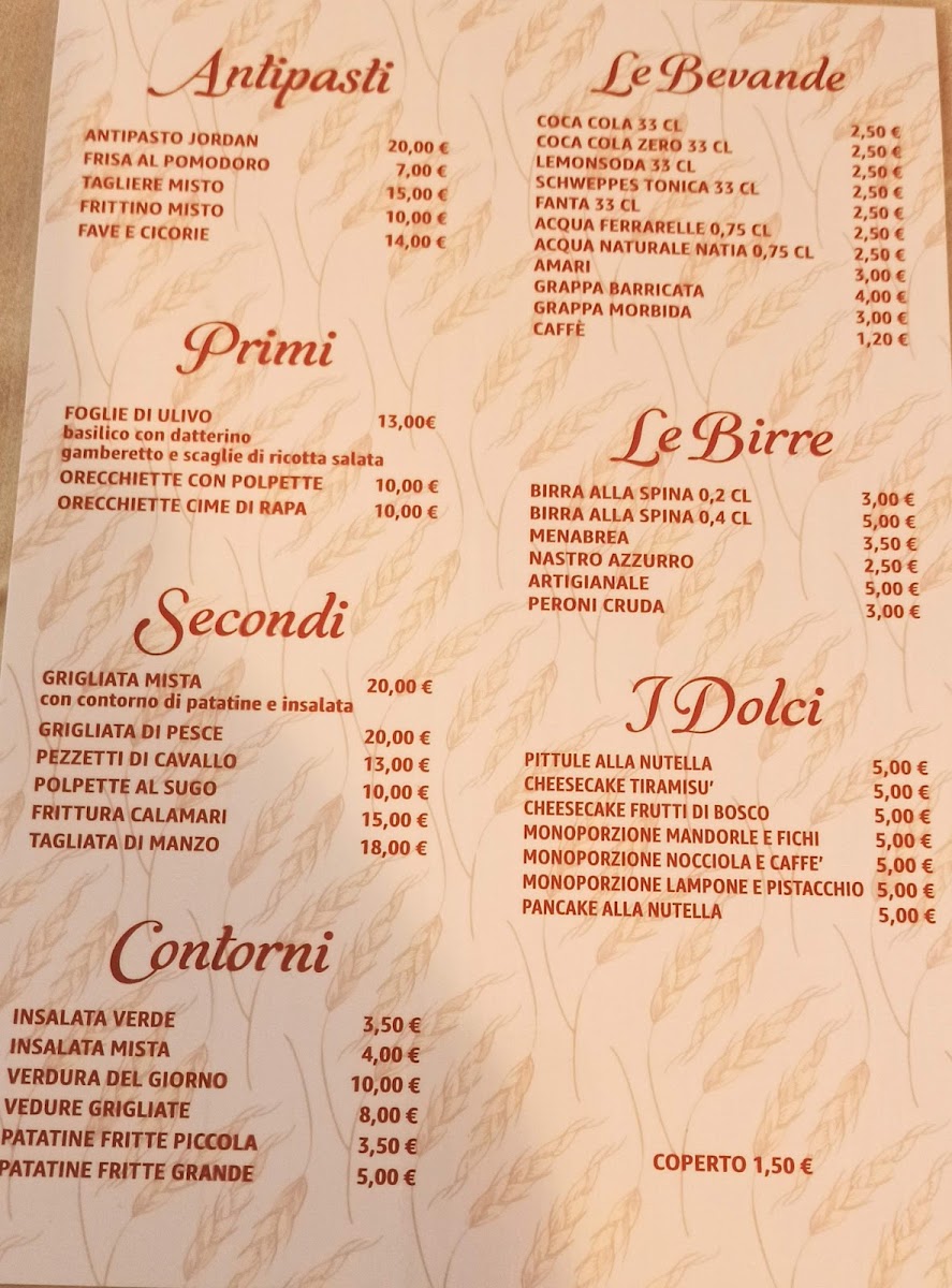 Jordan Trattoria Pizzeria Photo Menu 2