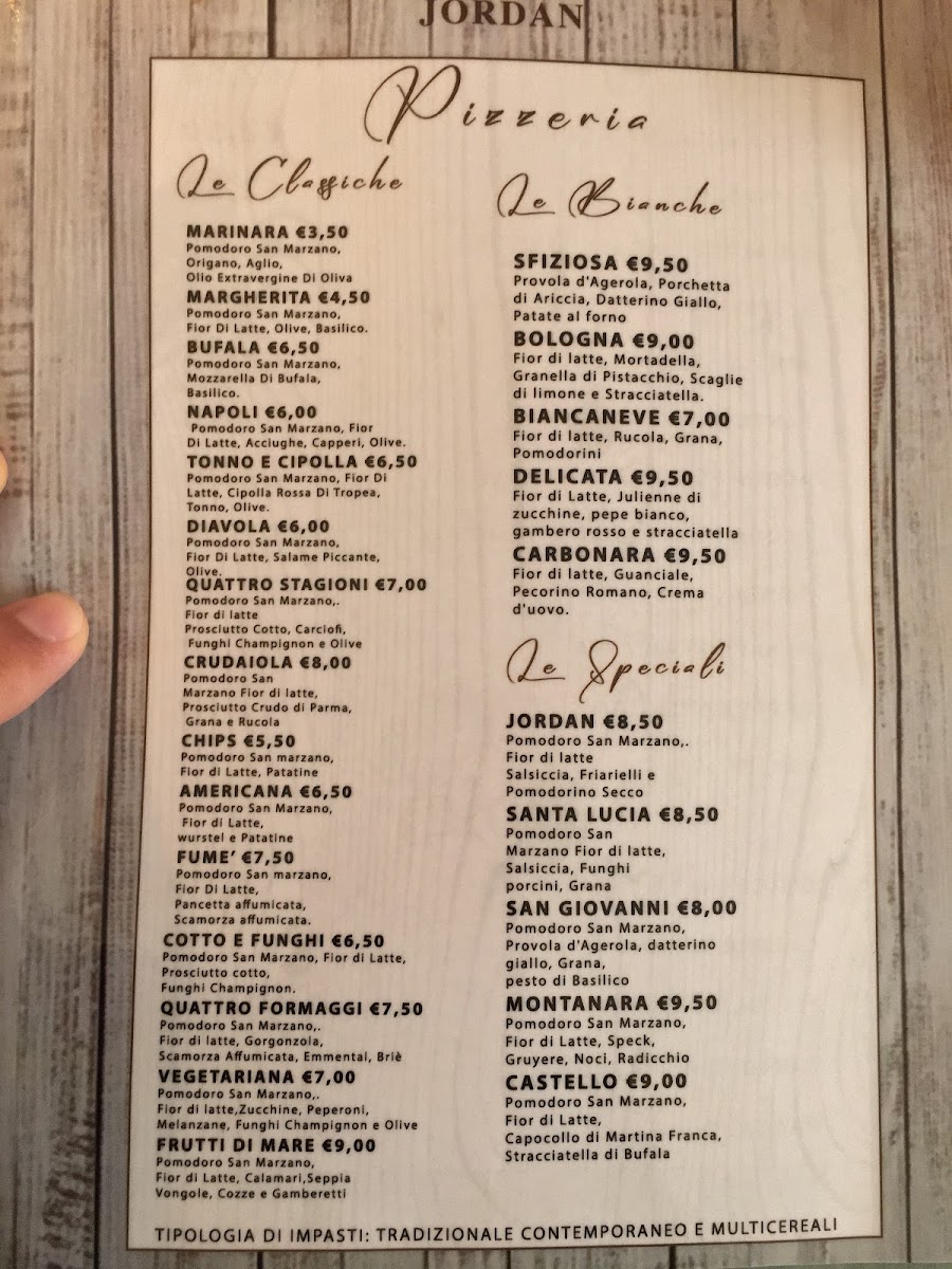 Jordan Trattoria Pizzeria Photo Menu 5