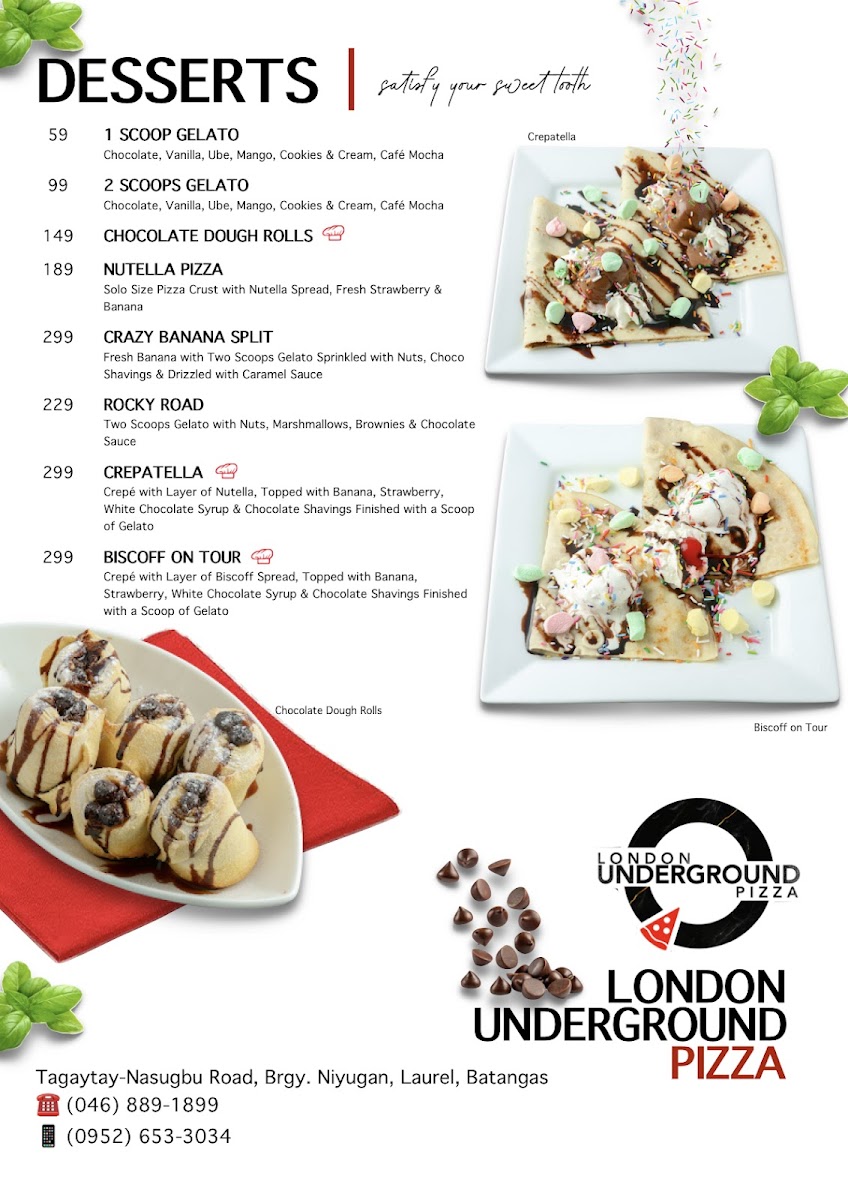 London Underground Pizza Photo Menu 5