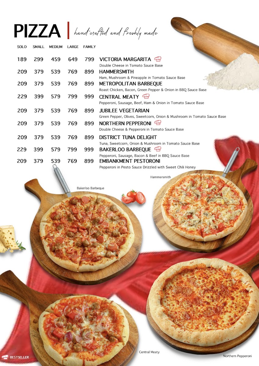 London Underground Pizza Photo Menu 9