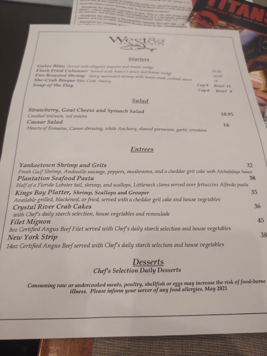 West 82 Bar And Grill Photo Menu 2