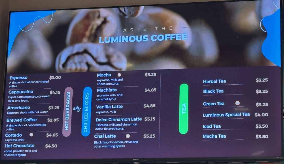 Luminous Cafe Photo Menu 1
