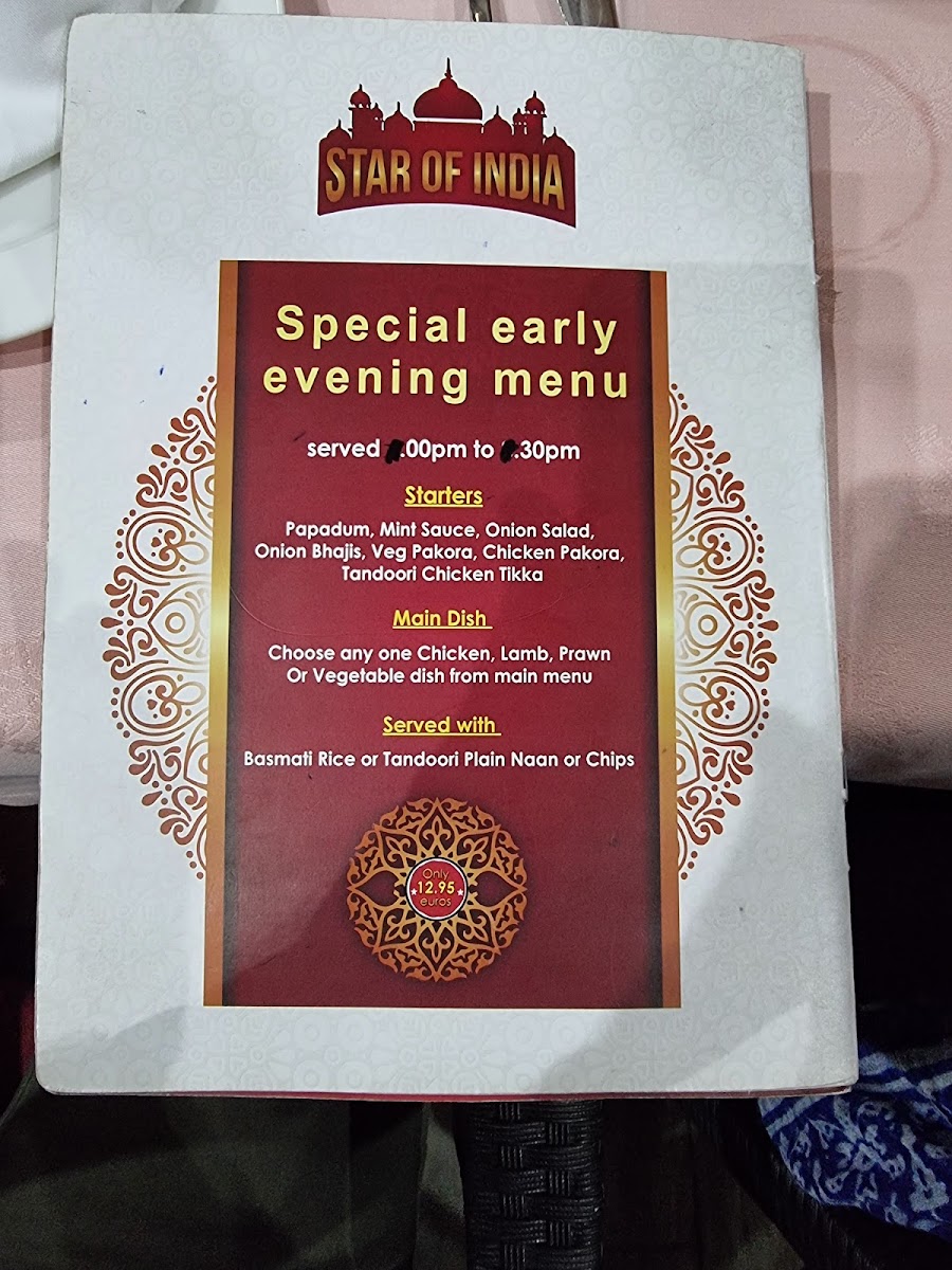 Star of India Photo Menu 9