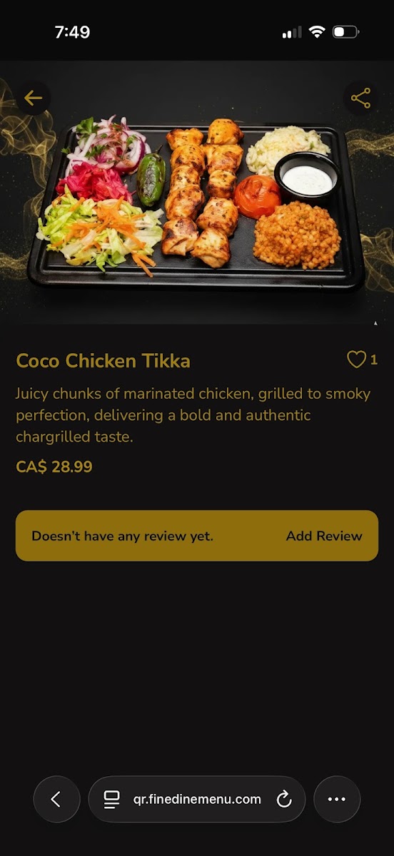 Cocobaz Lounge Restaurant Photo Menu 2