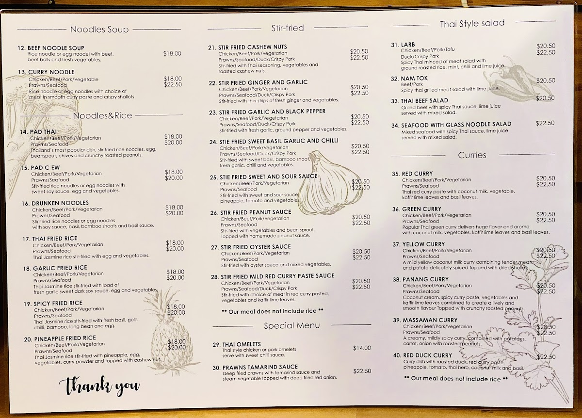 Top Ten Thai Food Takeaway Photo Menu 2