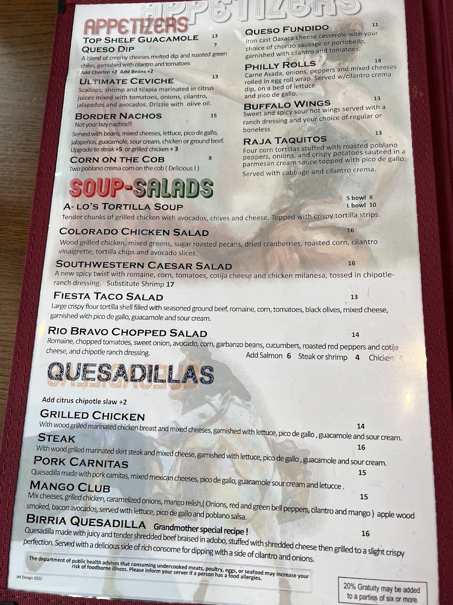 Rio Bravo Tacos & Tequila Photo Menu 2