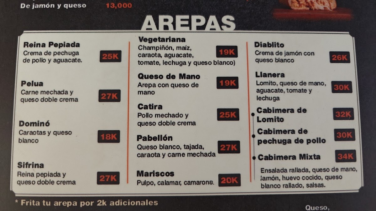 Los Chamos Arepas Venezolanas y algo mas Photo Menu 2