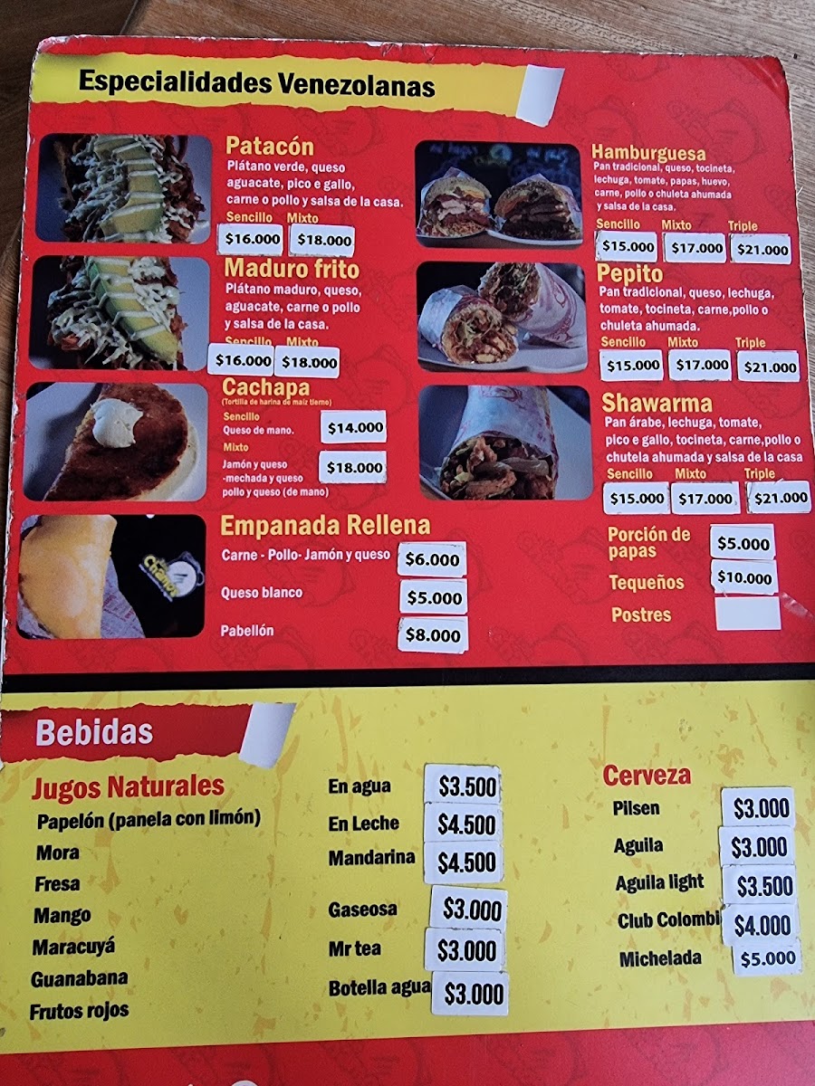 Los Chamos Arepas Venezolanas y algo mas Photo Menu 3