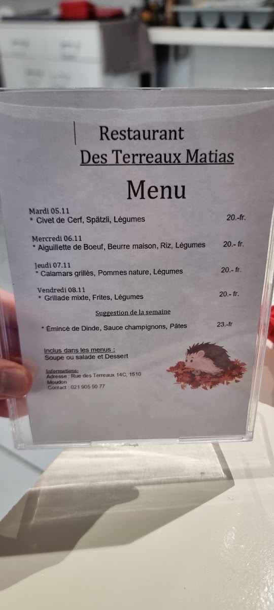 Café Restaurant des Terreaux Photo Menu 1