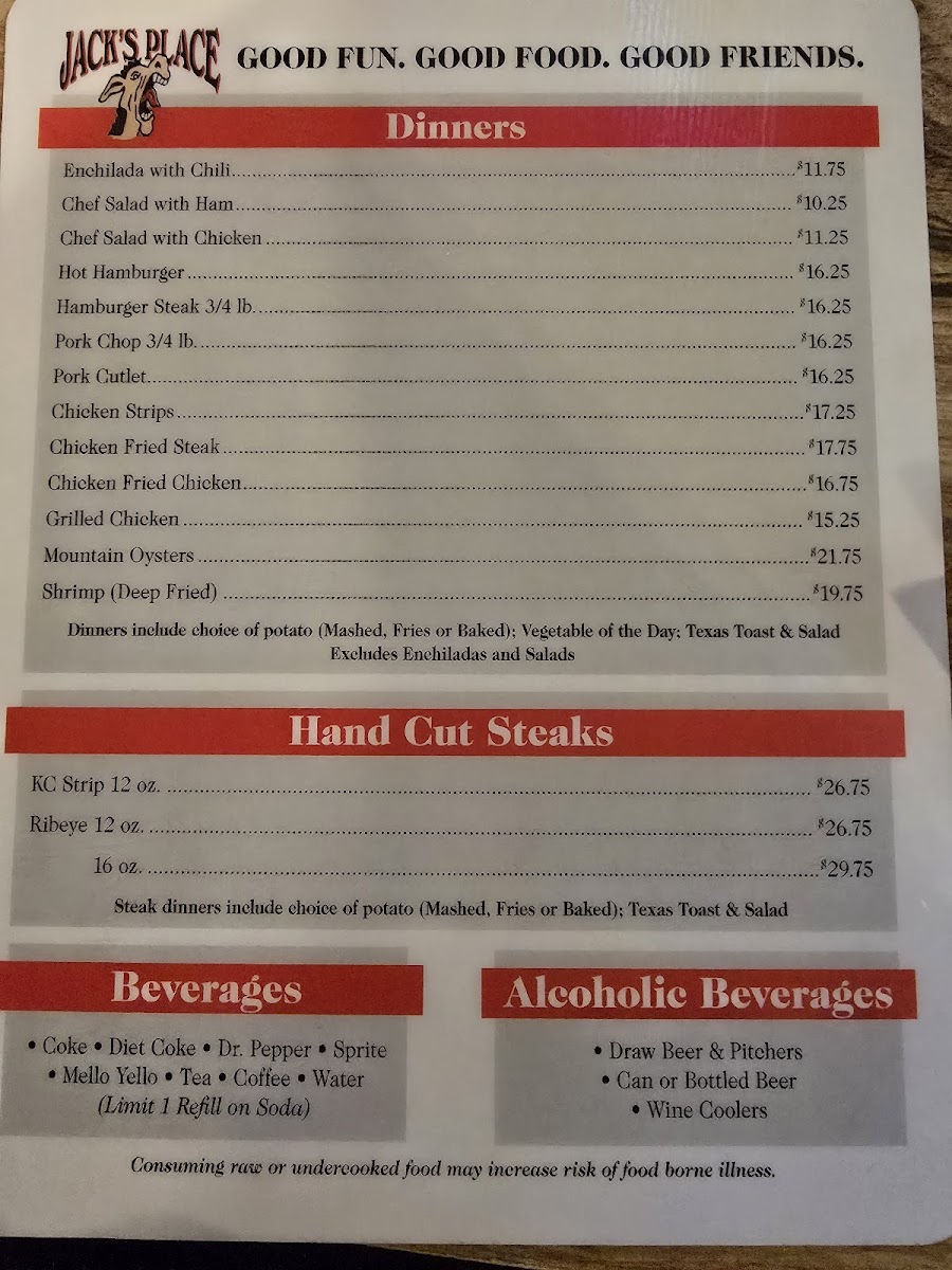 Jack's Place Photo Menu 2