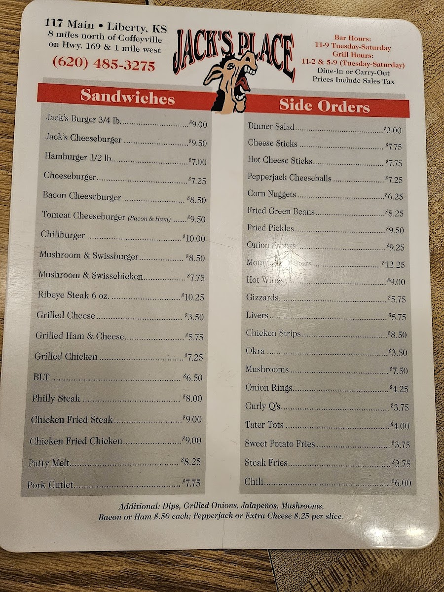Jack's Place Photo Menu 3