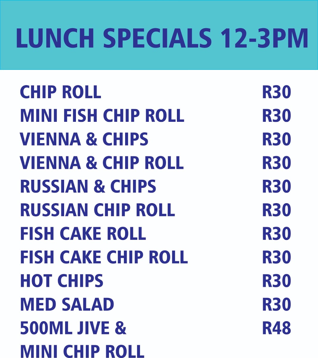 Manie's Fish and Chips Shop Photo Menu 5
