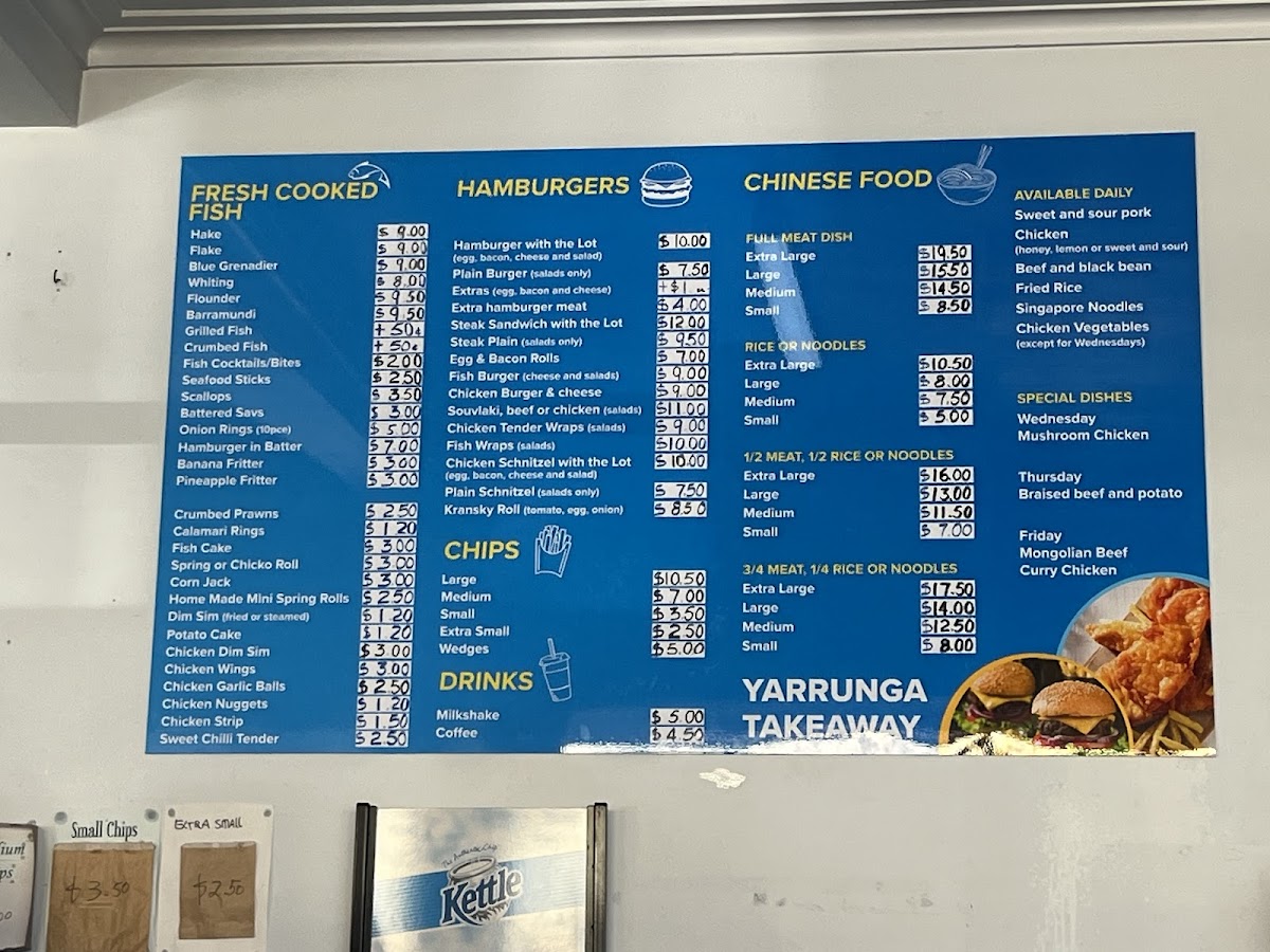 Yarrunga Take Away Photo Menu 1