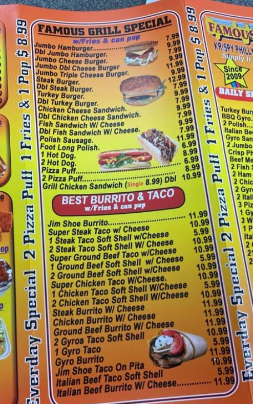 Famous Grill Photo Menu 2
