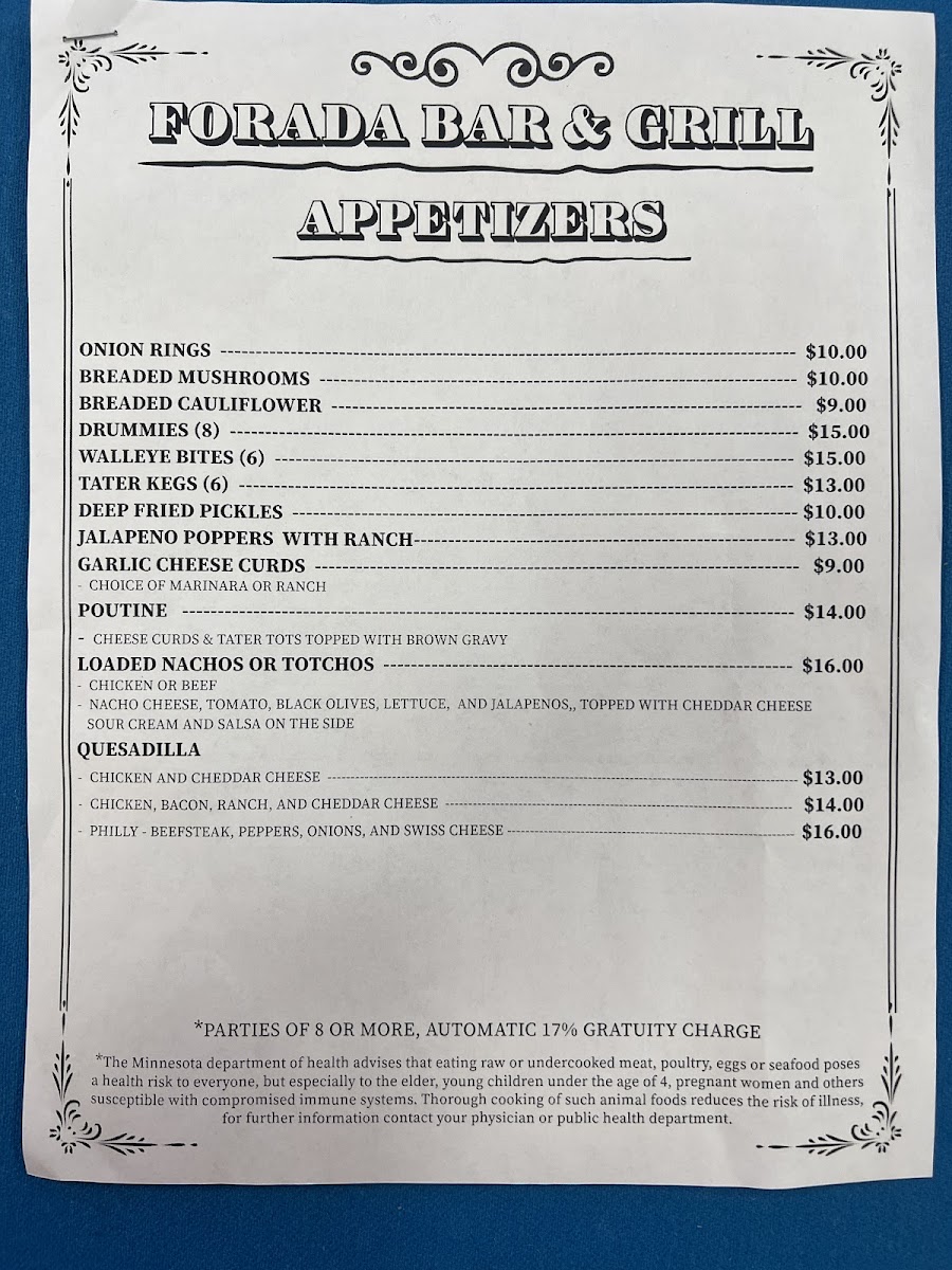 Forada Bar and Grill Photo Menu 4