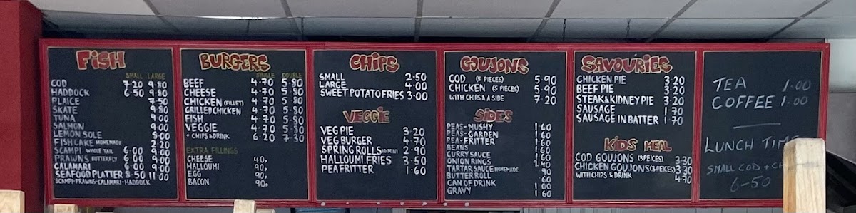 Fish Bar Northfields Photo Menu 2