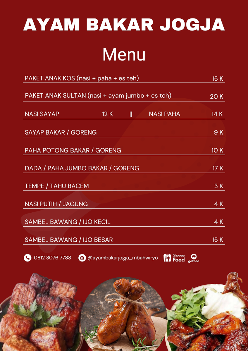 Ayam Bakar Jogja Mbah Wiryo Photo Menu 1