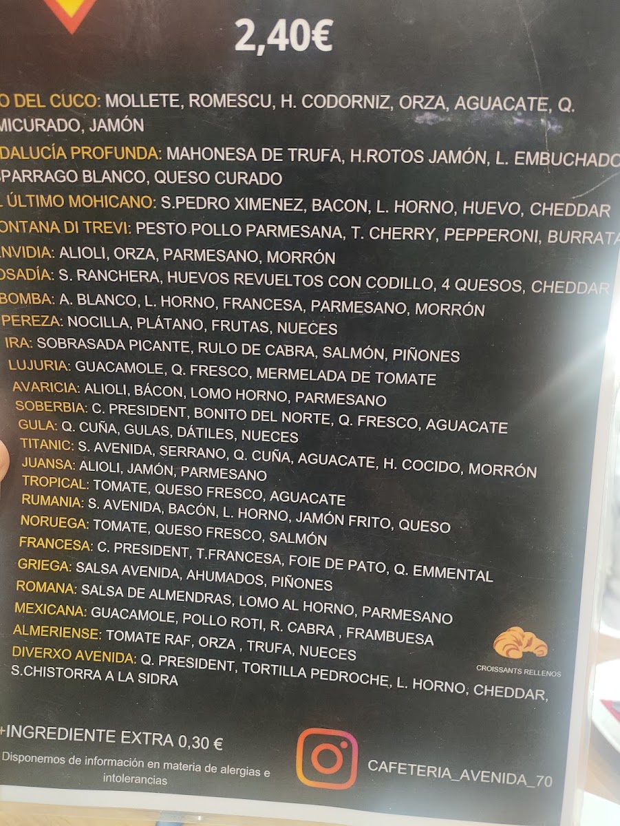 Avenida 70 Photo Menu 3