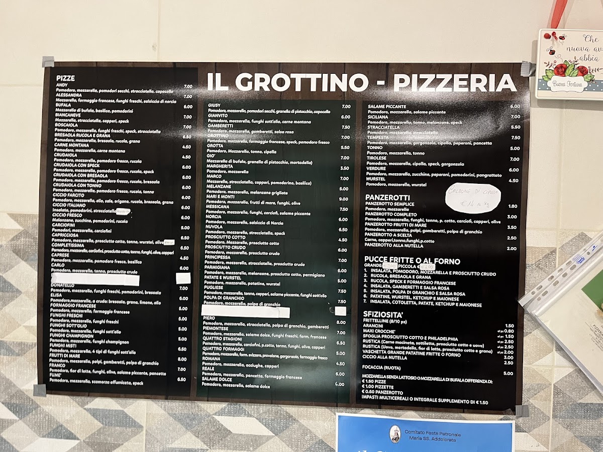 Il Grottino Pizzeria Photo Menu 1