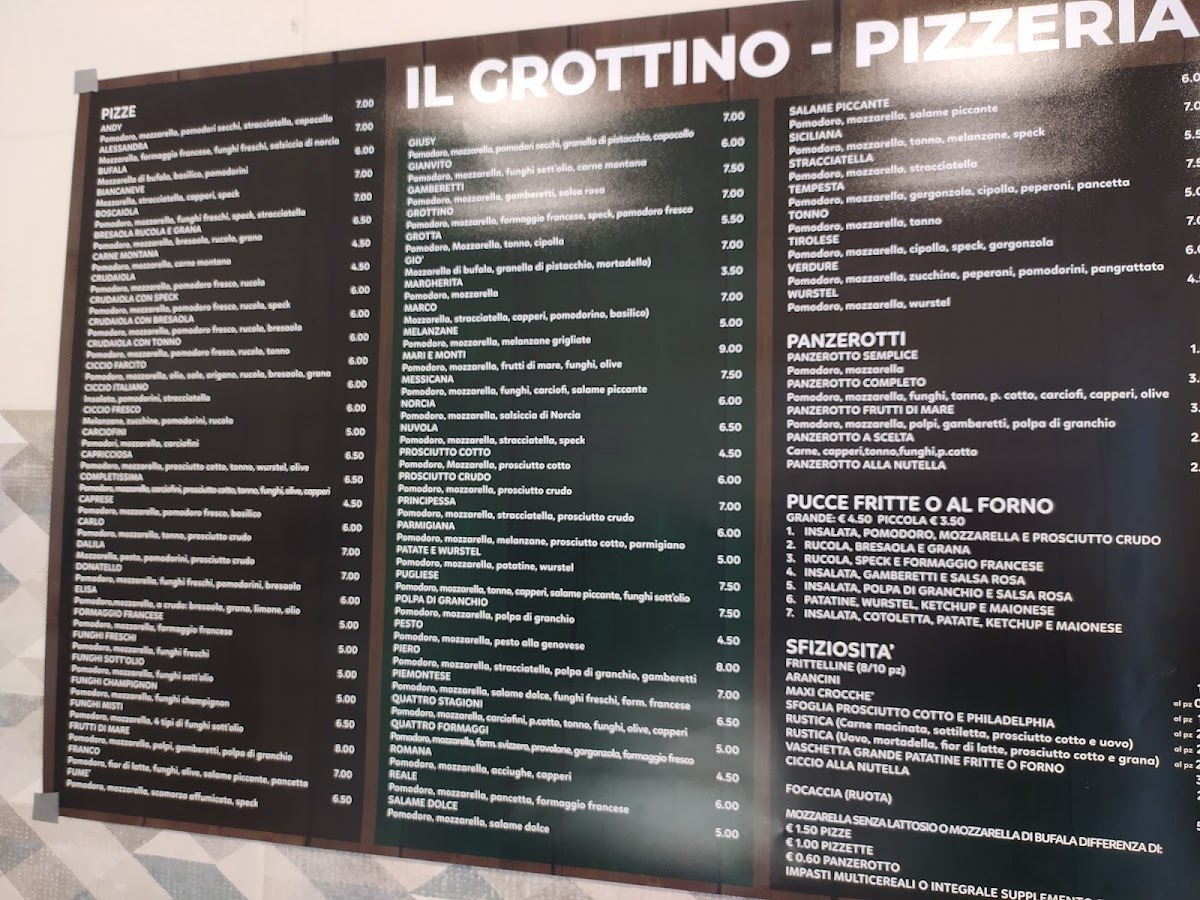 Il Grottino Pizzeria Photo Menu 2