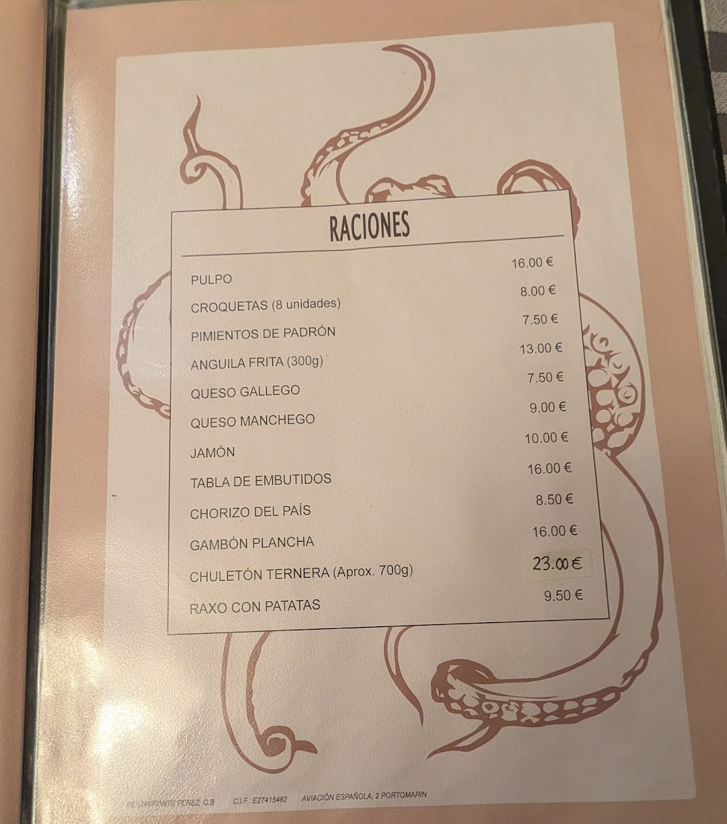 Restaurante Pérez Photo Menu 8