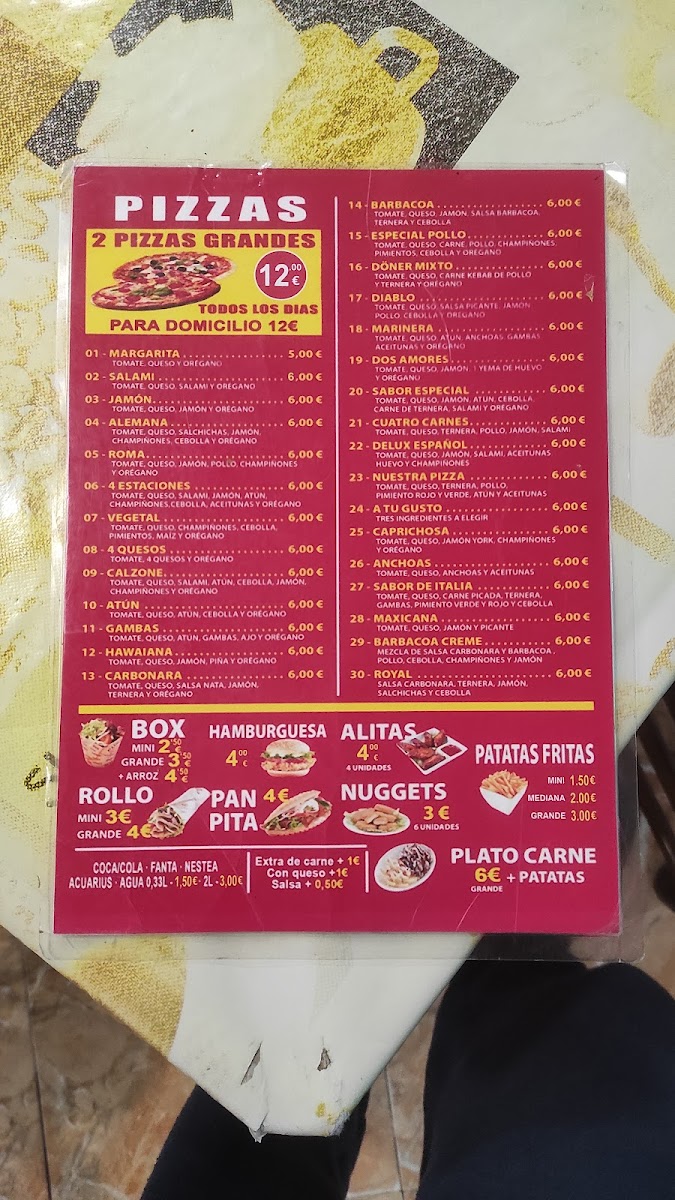 Restaurante Sabor Kebab Y Pizzeria Photo Menu 3