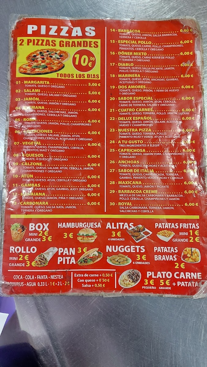 Restaurante Sabor Kebab Y Pizzeria Photo Menu 5